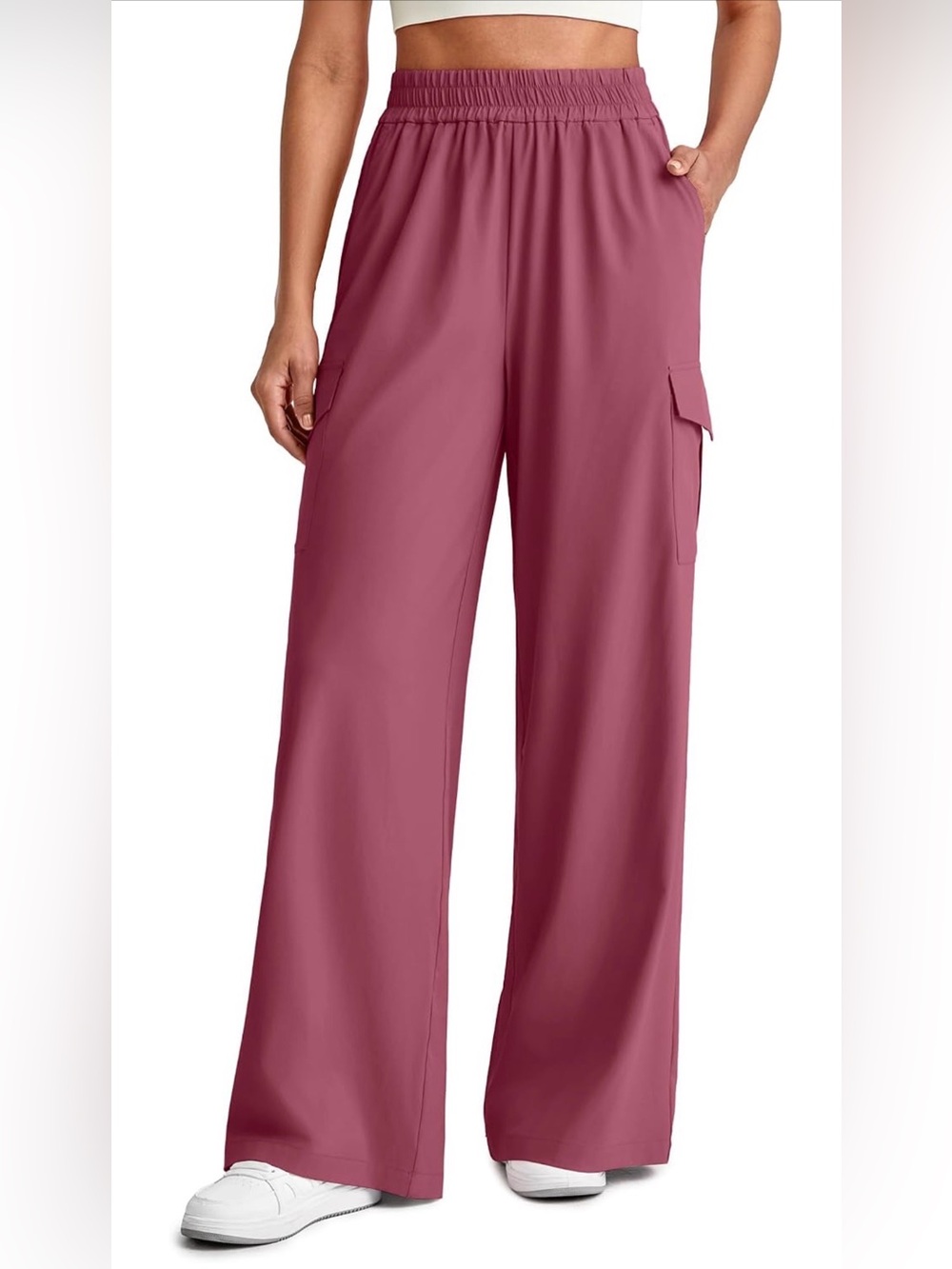 G4Free | Women’s Wide Leg Burgundy Pants Cargo Lightweight Quick Dry Large ✨NEW✨